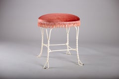 Taidetakomo Hakkarainen, 1930s wrought iron upholstered stool