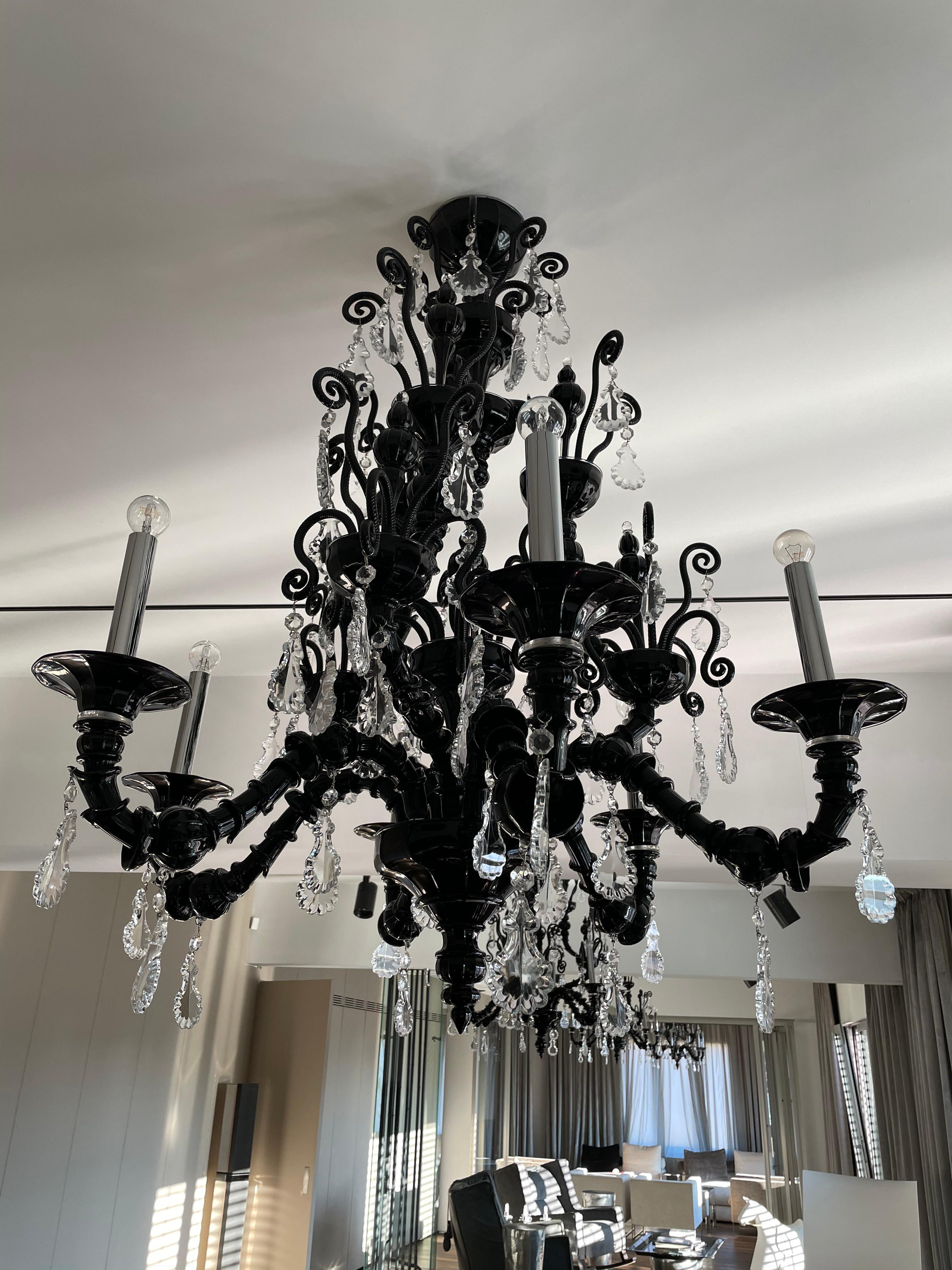 Contemporary TAIF 535/06 Eight Italian Crystal Chandeliers by Barovier&Toso