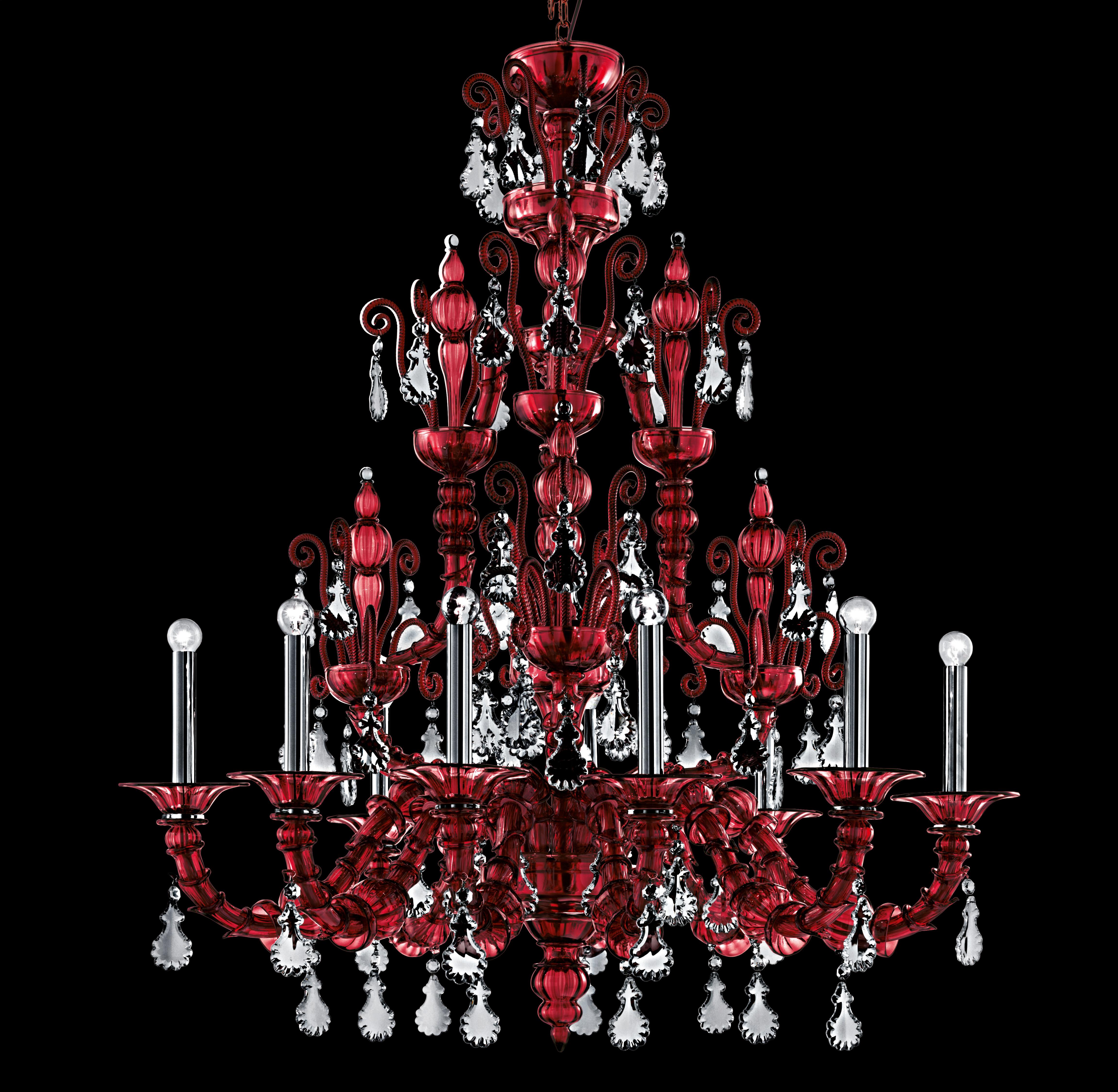 Taif 5350 09 Chandelier in Glass with Chrome, by Barovier&Toso 38