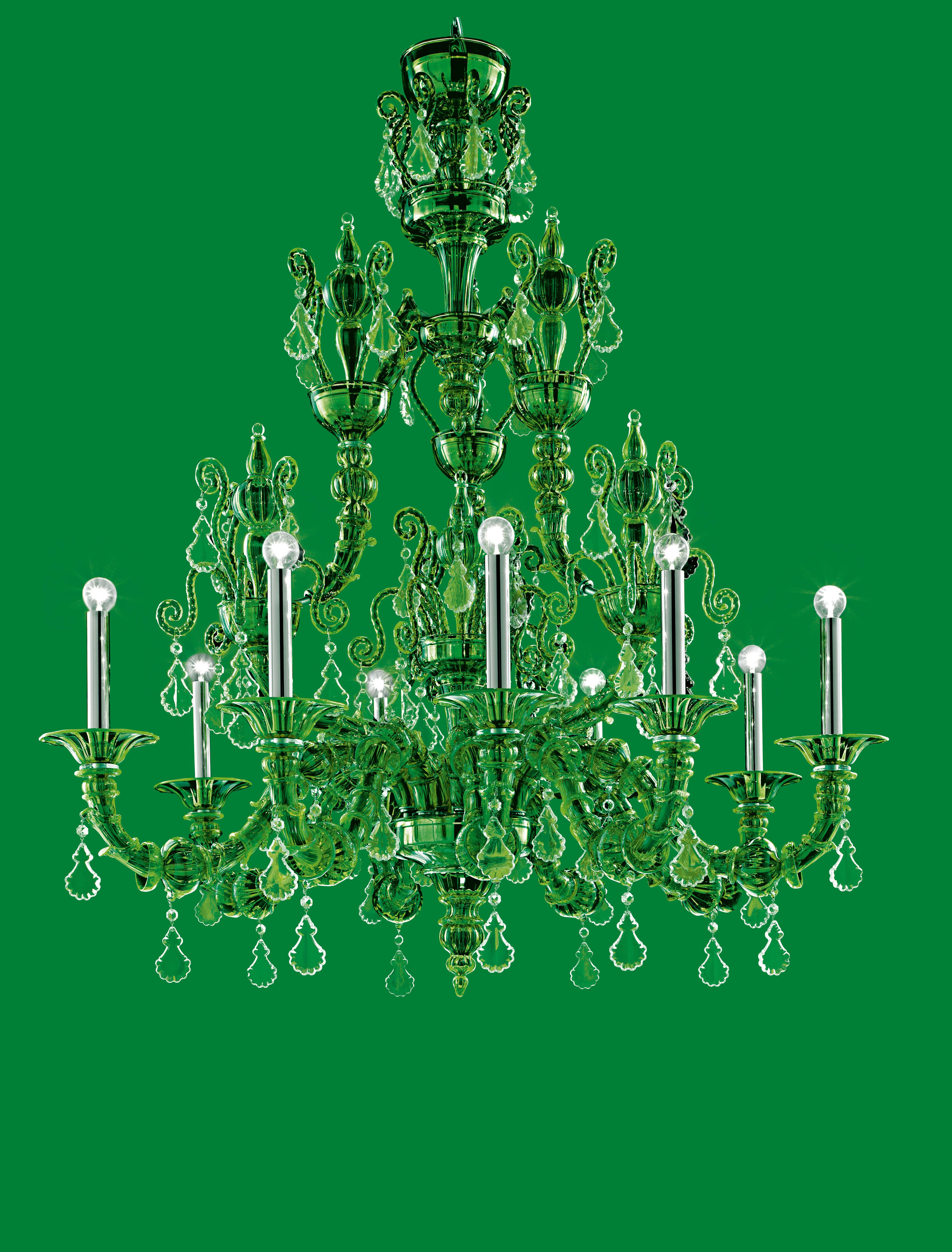 Taif 5350 09 Chandelier in Glass with Chrome, by Barovier&Toso 42