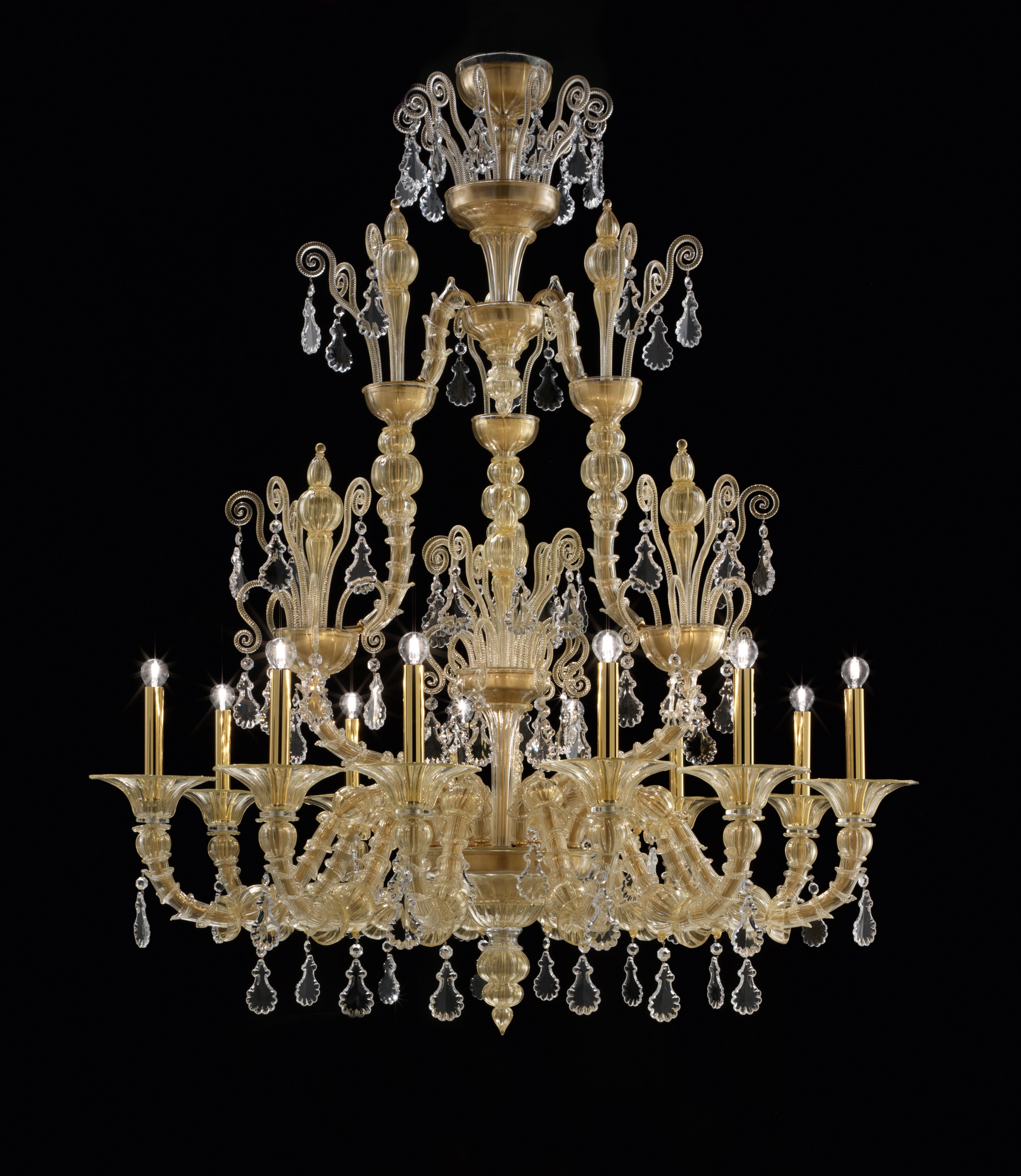 Taif 5350 12 Chandelier in Glass with Chrome, by Barovier&Toso 7