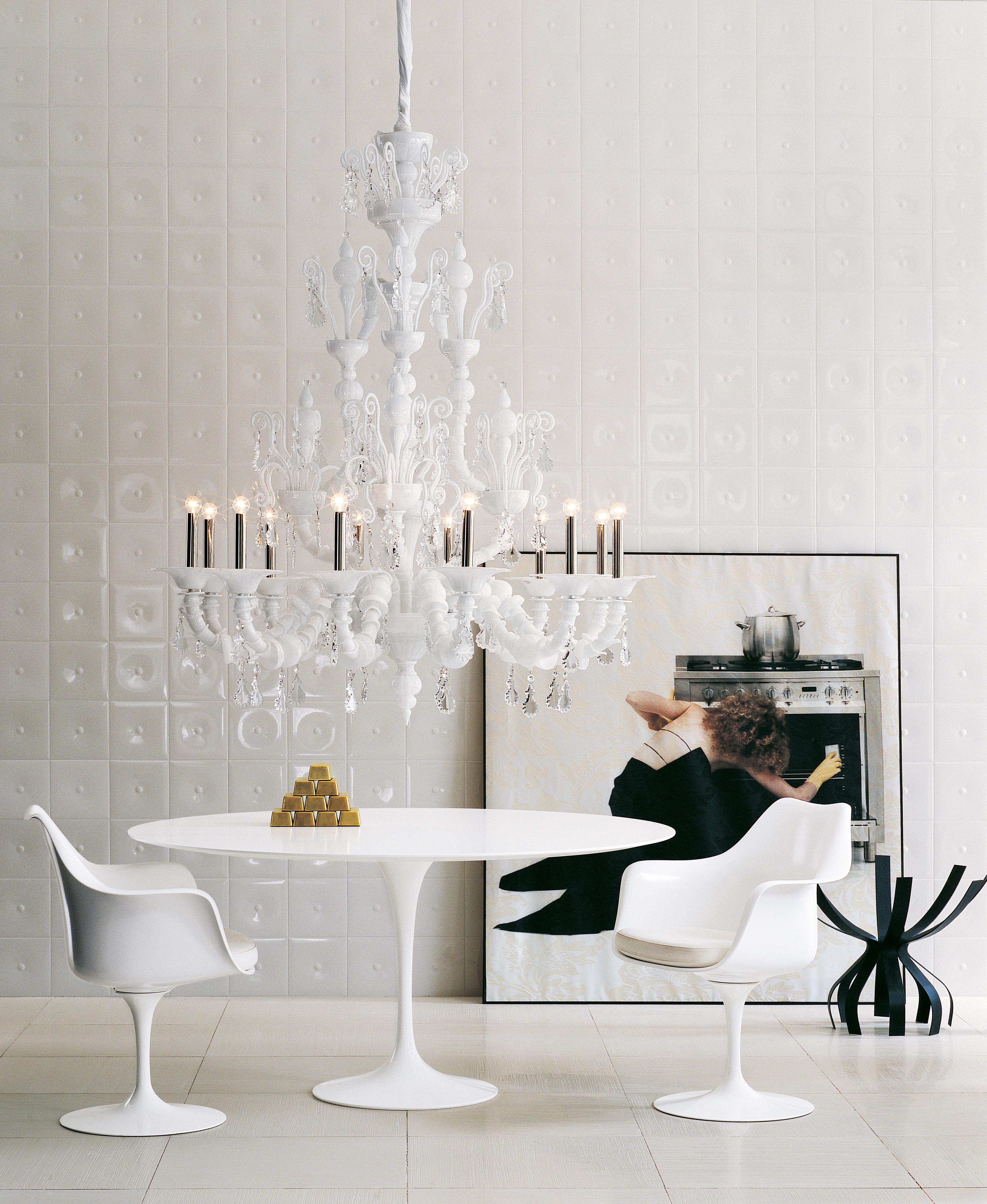 Polished Taif 5350 12 Chandelier in Glass with Chrome, by Barovier&Toso