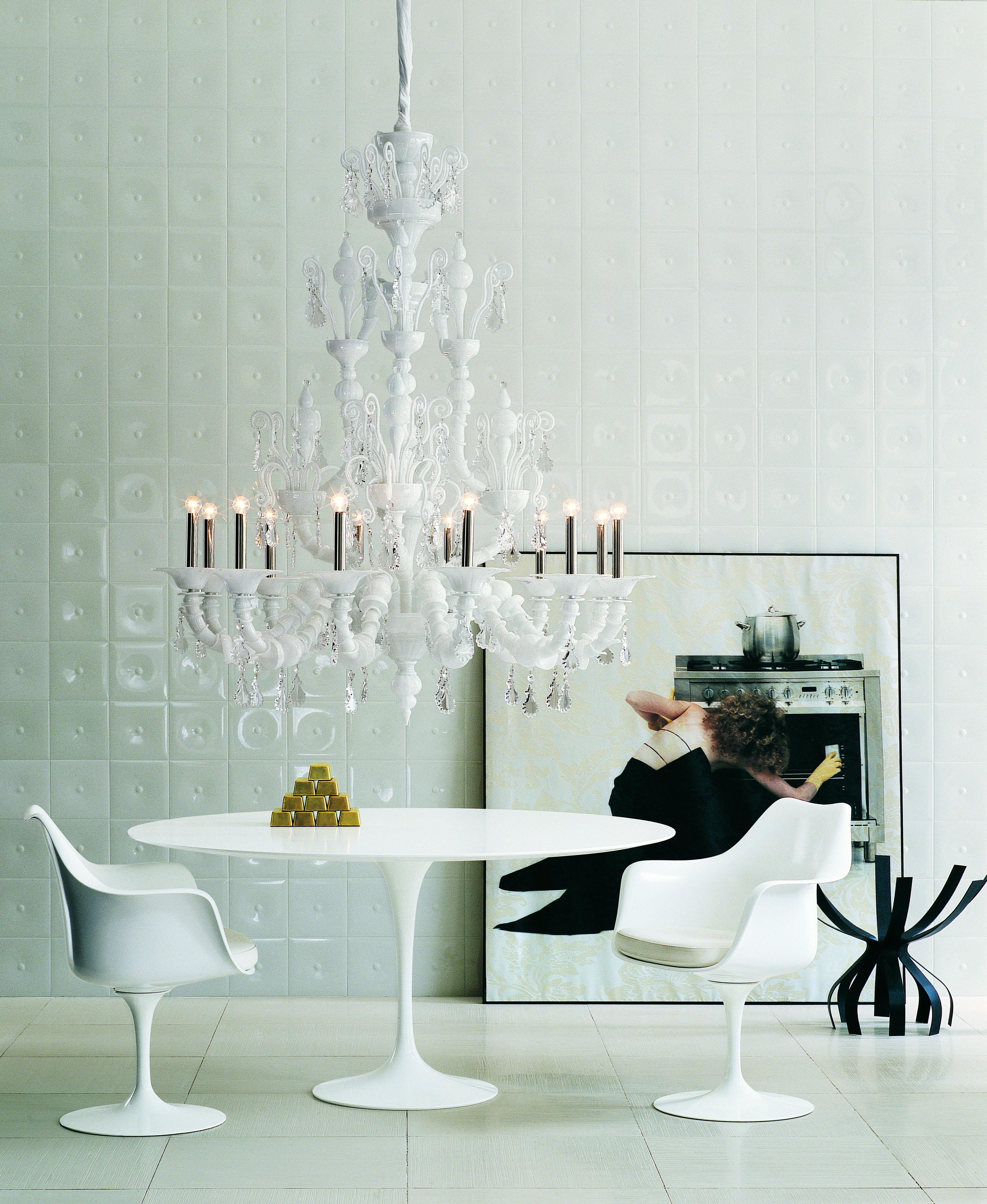 Taif 5350 12 Chandelier in Glass with Chrome, by Barovier&Toso 9