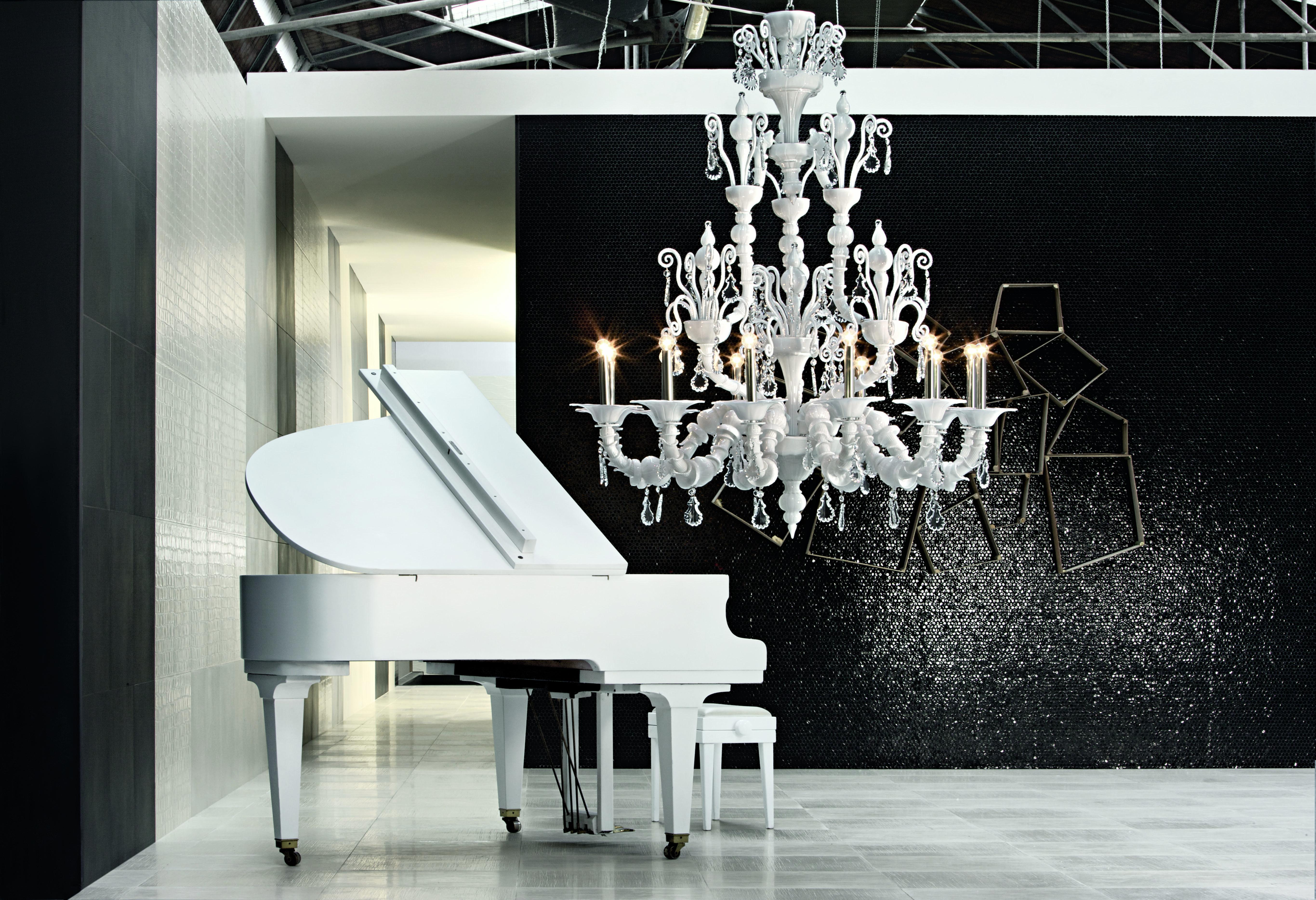 Taif 5350 12 Chandelier in Glass with Chrome, by Barovier&Toso 11