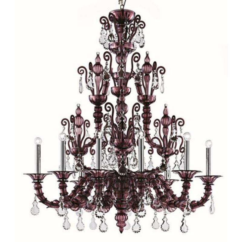 Taif 5350 Chandelier - 12 bulbs - Gold Venetian Crystal In New Condition For Sale In Venice, IT