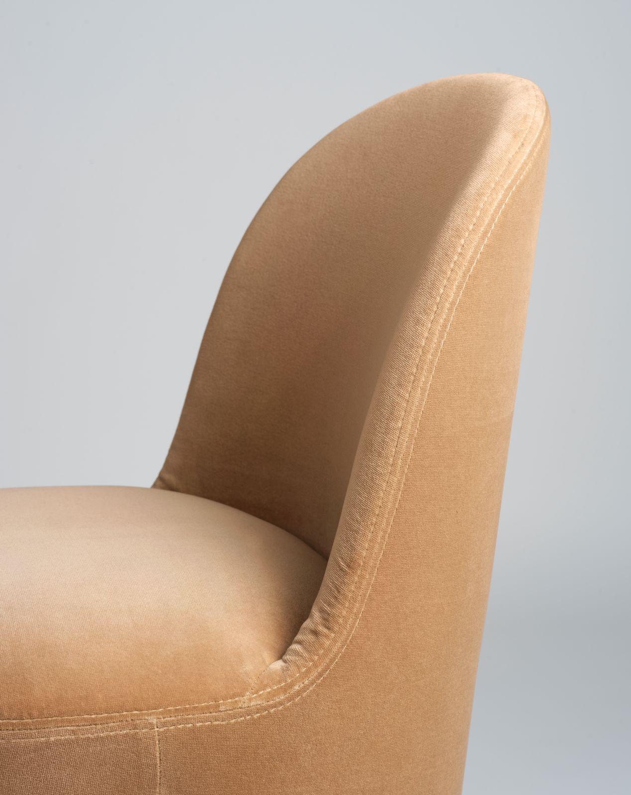 Brushed Tail High Back Chauffeuse Style Upholstered Dining Chair