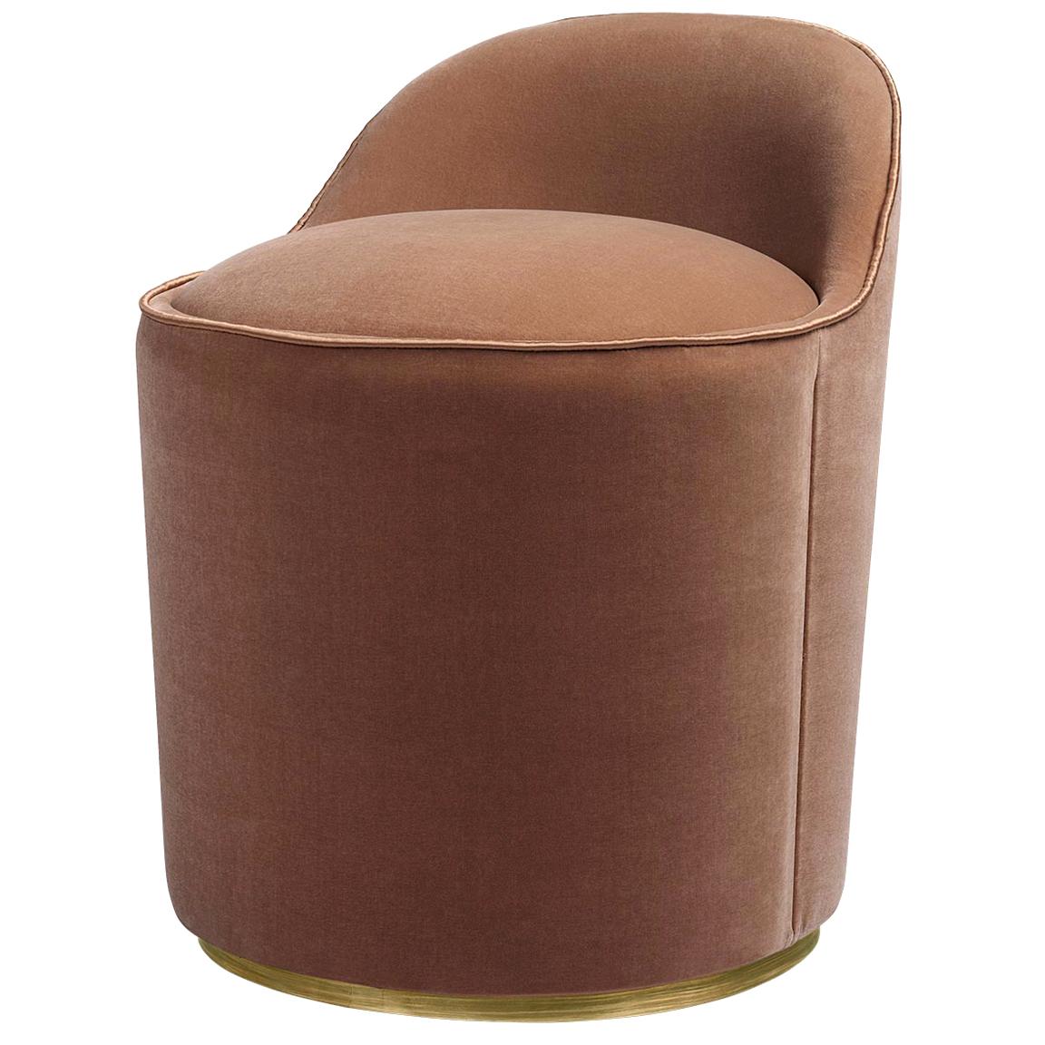 Tail Lounge Chair, Low Back, Brass Base For Sale