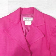 Yves Saint Laurent pink linen suit, "Variarion" S/S 1986