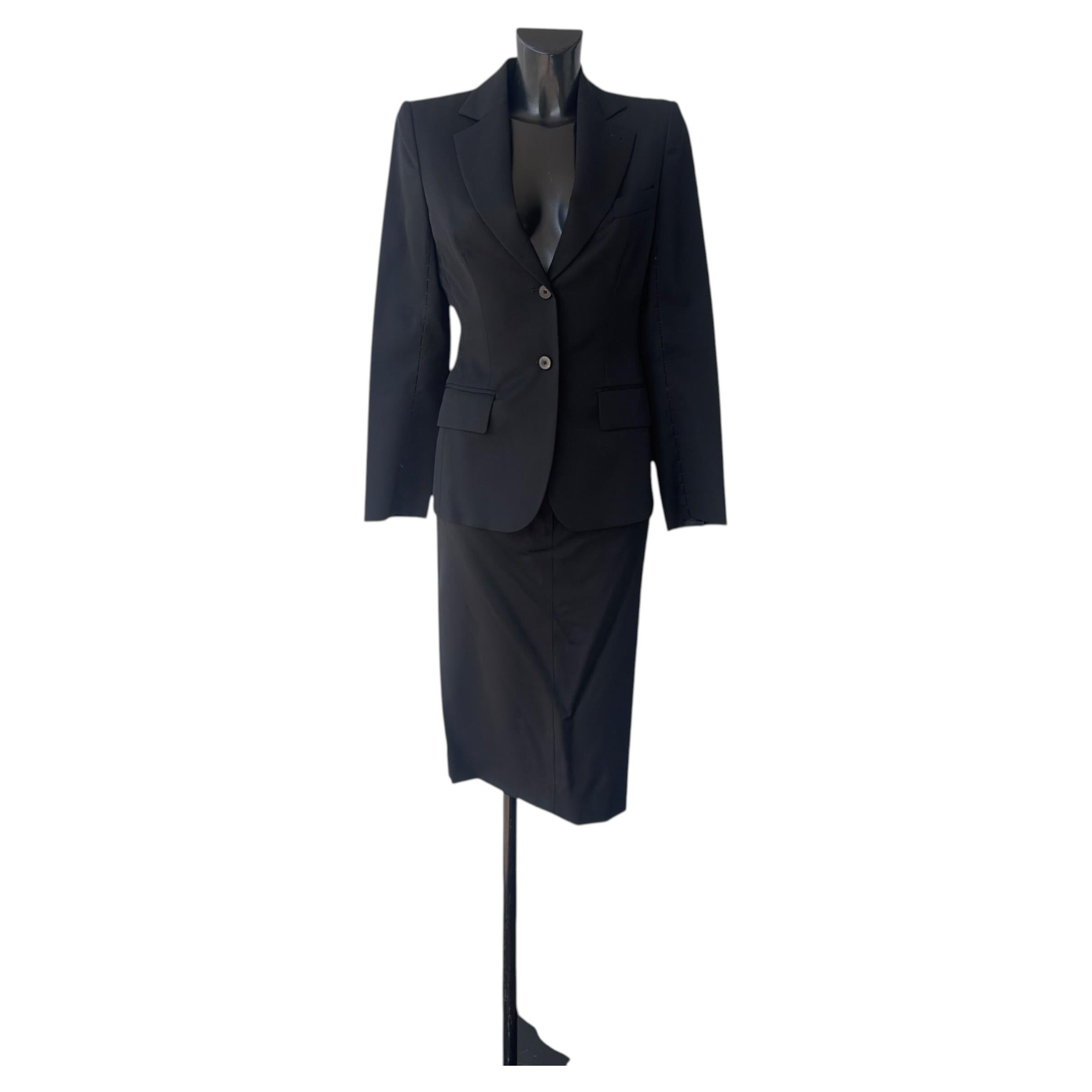 Pre-owned Yves Saint Laurent Rive Gauche Suit, Tom Ford Era, 2001, In Excellent Condition In Black
