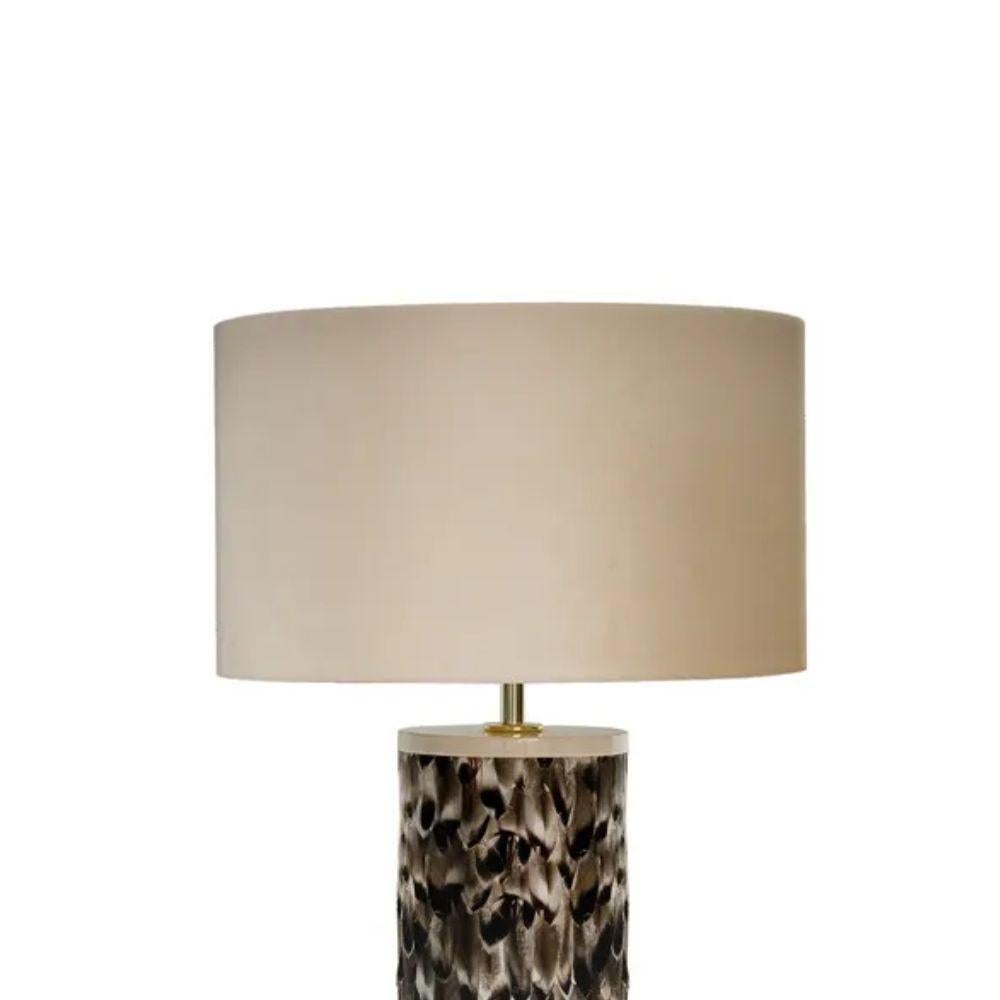 Let individuality shine with the Tailor Table Lamp. From exquisite natural feathers and straw marquetry to exotic leathers on her bodice and luscious silks and velvets on her shade, dress Tailor in the finish of your choice for a quintessential