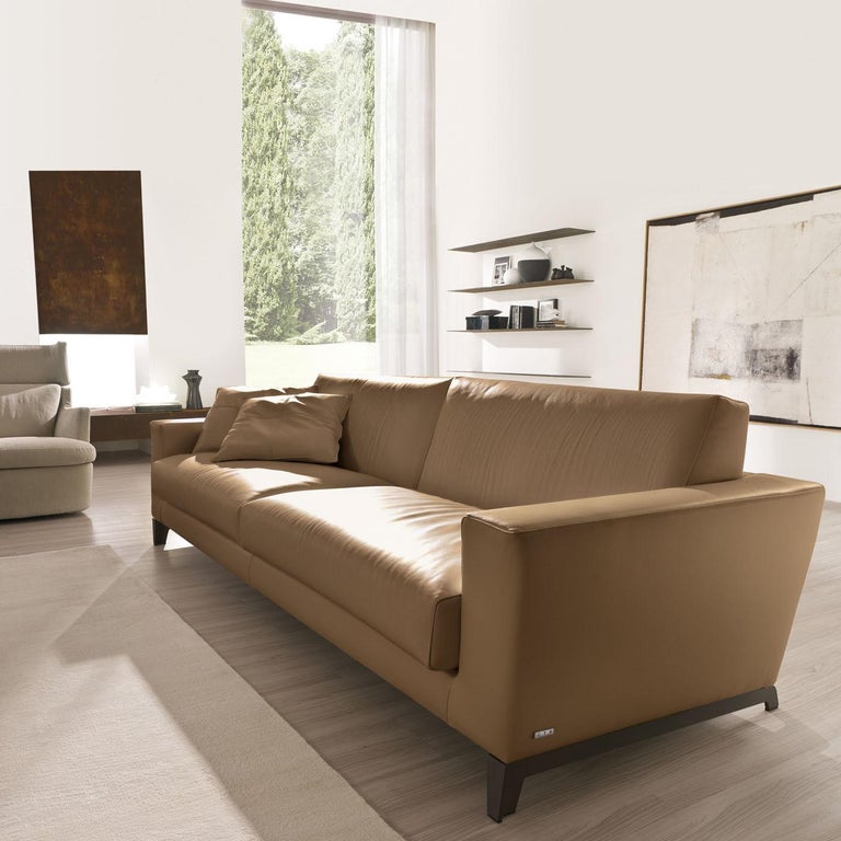 Tailor Light Brown Leather Sofa For At 1stdibs Italian Tailor Light Brown Leather Sofa For