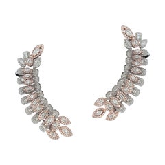 Tailor Made 18 Karat Pink and White Gold, and Diamond Earrings