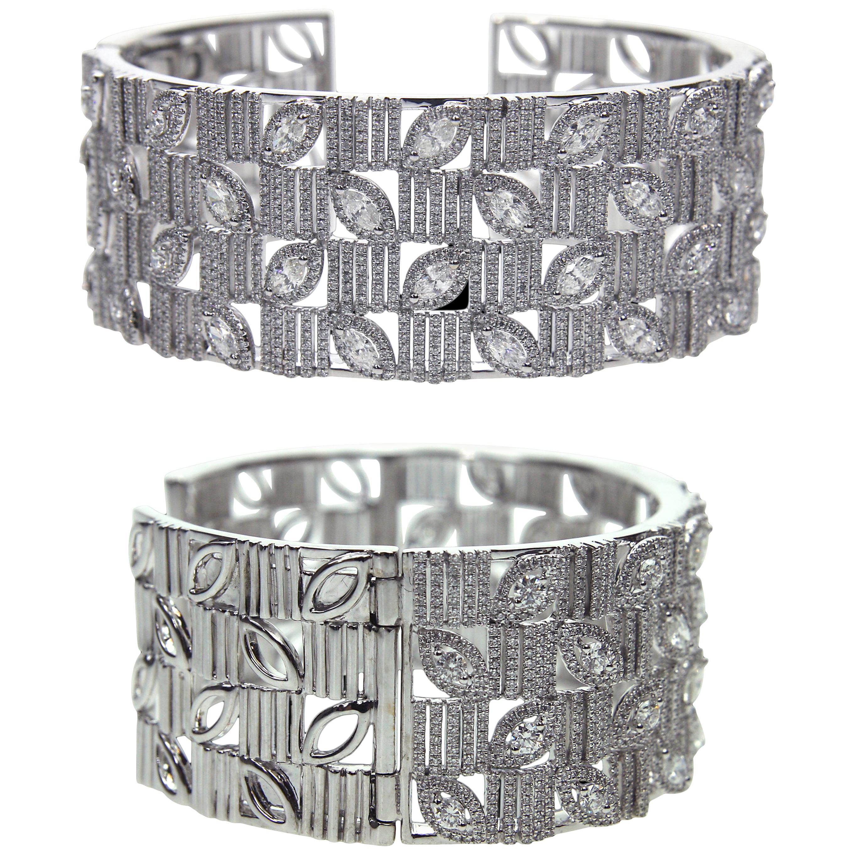 Tailor Made 18 Karat White Gold and Diamond Bracelet For Sale