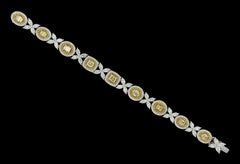 Maßgeschneidertes Armband aus 18 Karat Gelbgold, gelben Diamanten und Diamanten