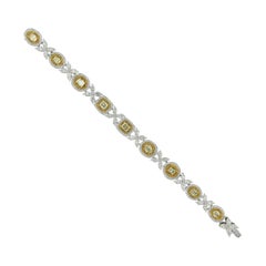 Maßgeschneidertes Armband aus 18 Karat Gelbgold, gelben Diamanten und Diamanten