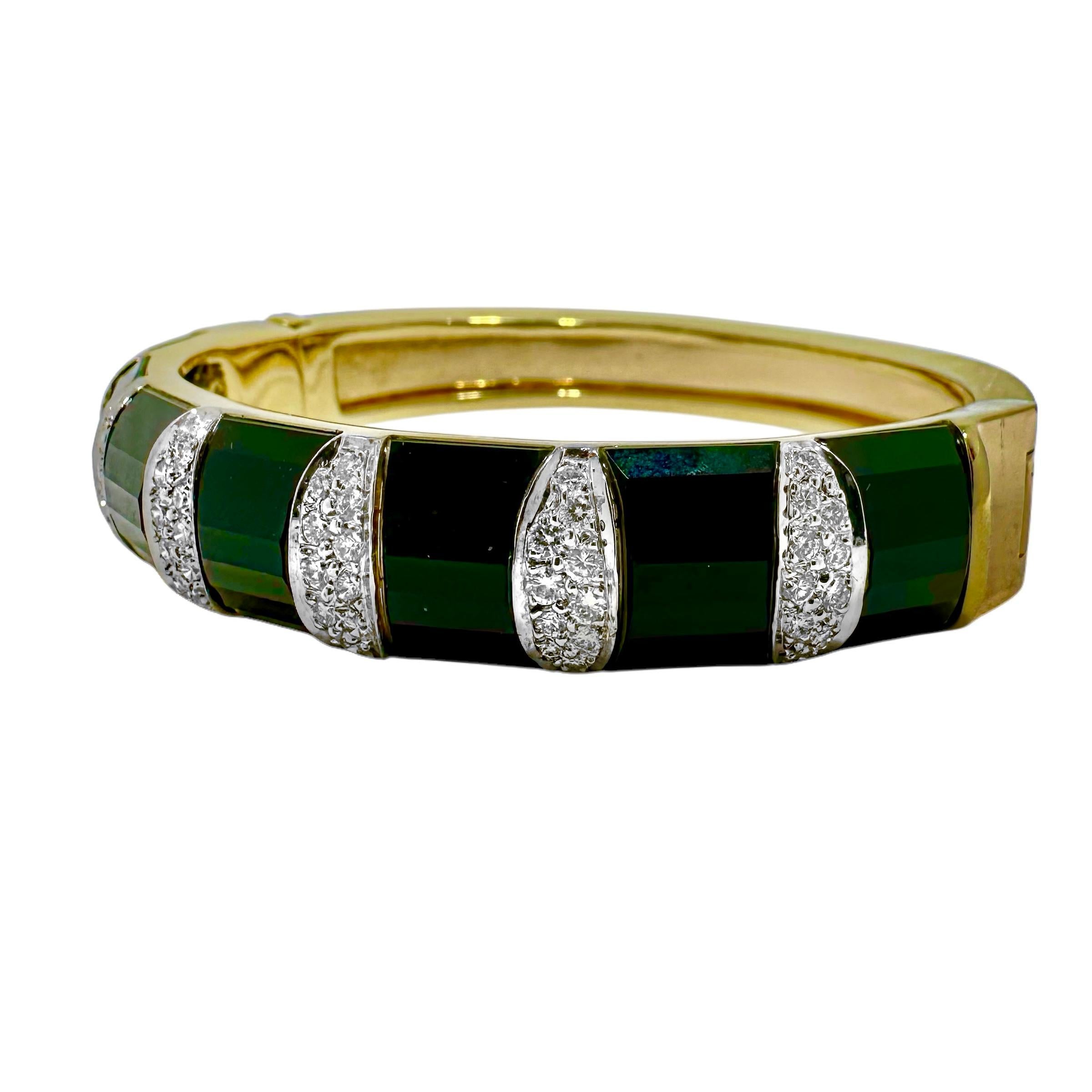 Moderno Bracciale sartoriale in oro 18 carati, onice e diamanti di La Triomphe in vendita