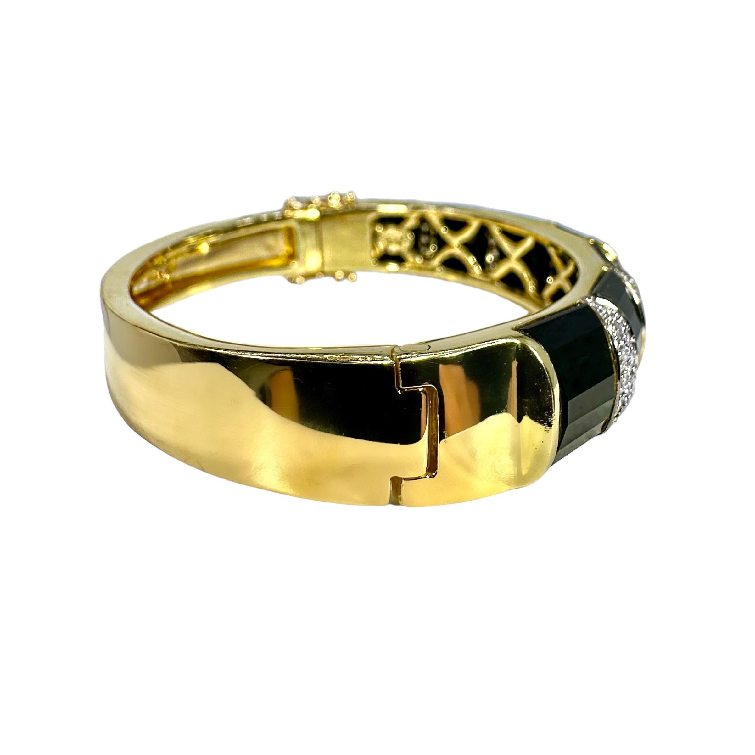Tailored 18K Gold, Onyx and Diamond Bracelet by La Triomphe 1