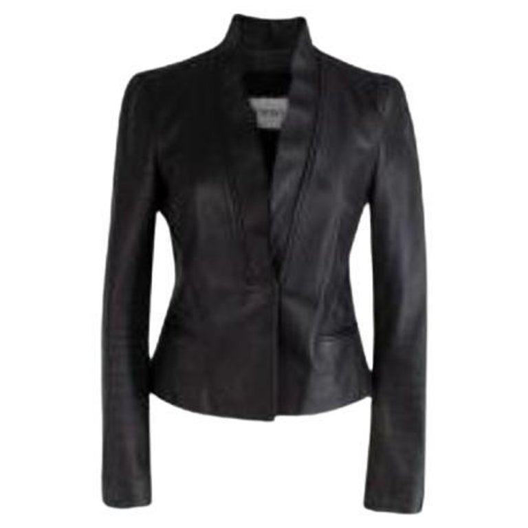 Tailored Black Leather Jacket For Sale at 1stDibs