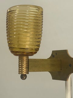Tailored Murano Pair of Amber sconces length 13 cm for Mr. Bronson 1990s Italy
