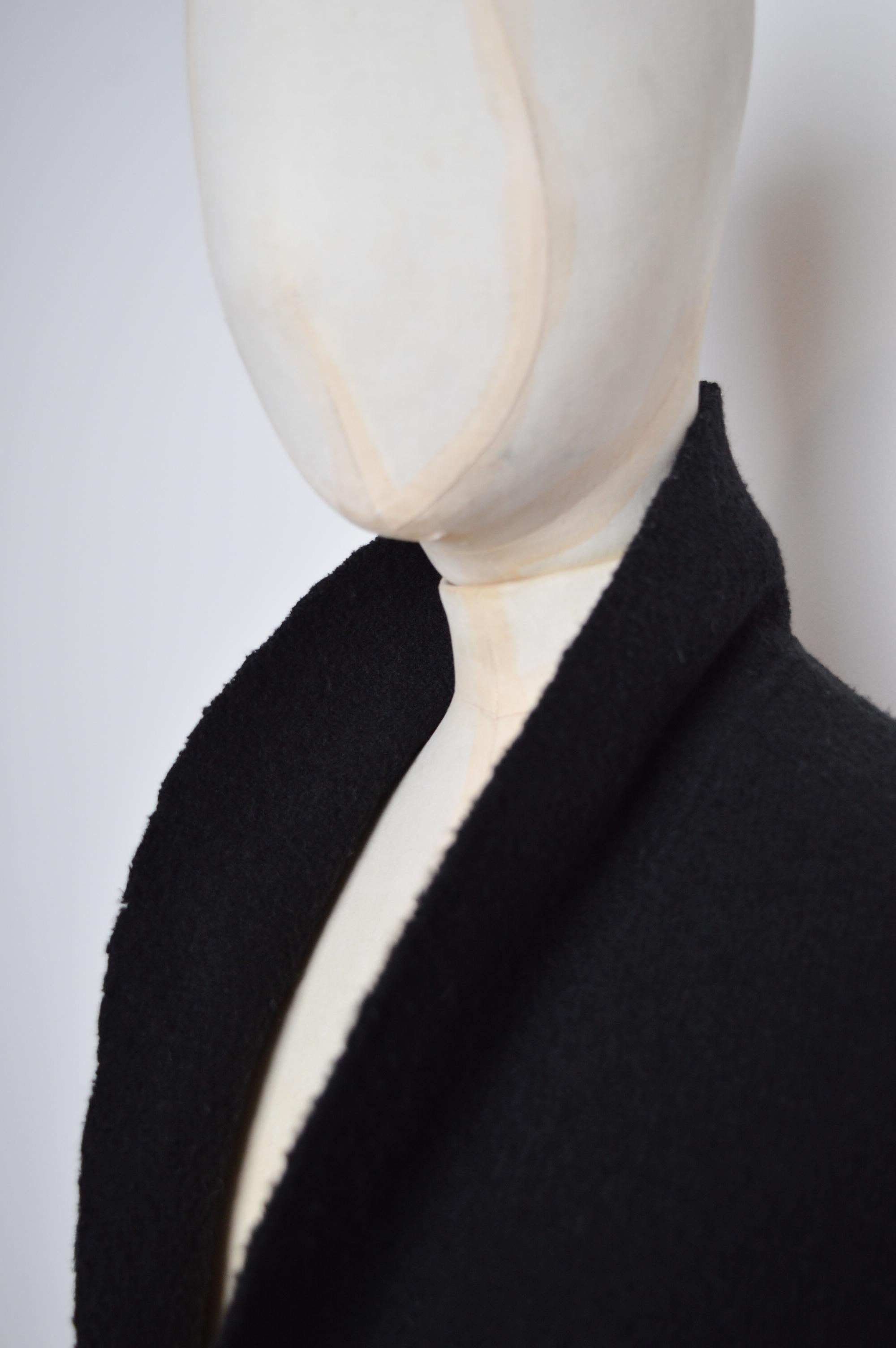Tailored Vintage Thierry Mugler Pure Wool Sculpted Knit Black Blazer Jacket 2