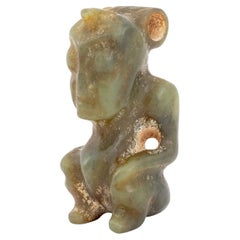 Taino Pre-Columbian Carved Jade Zemi Pendant