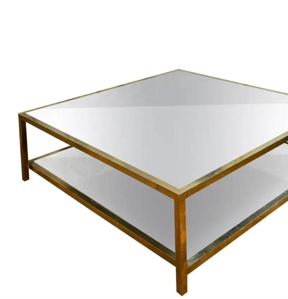 Mid-Century Modern Tainted mirror coffee table At Cost Price For Sale