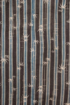 Taisho-Early Showa Period Japanese Stencil-Dyed Summer Kimono with Bamboo Motif