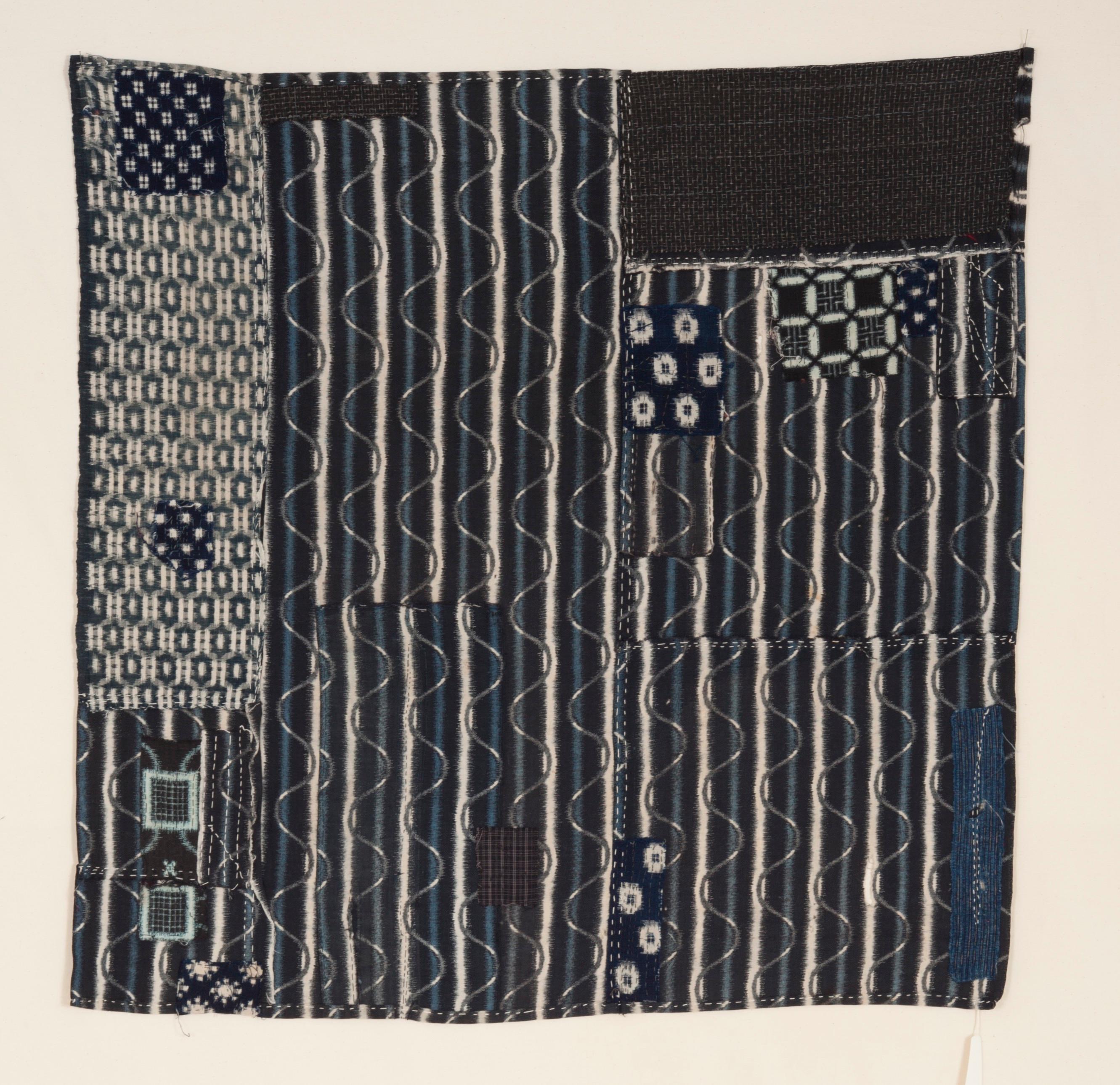 Cotton Taisho Era Japanese Kasuri Boro Patchwork Textile