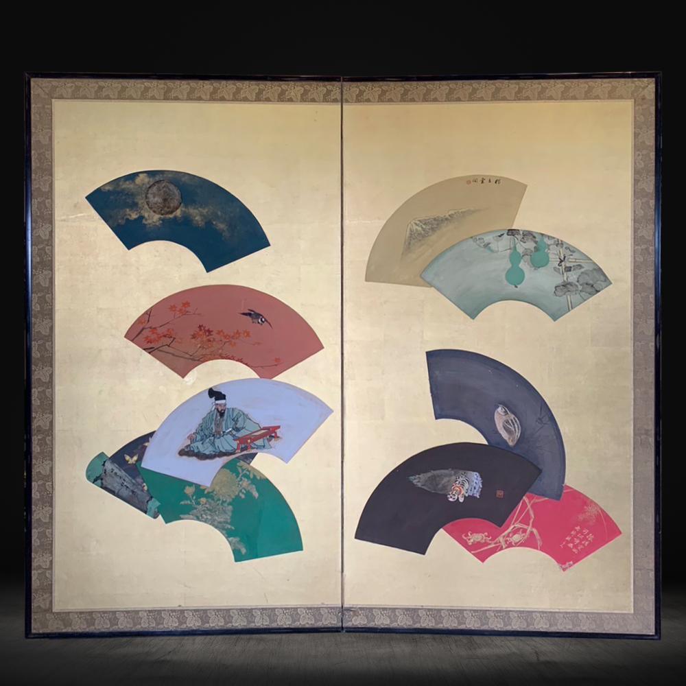 Taisho Golden Fan Screen For Sale 4