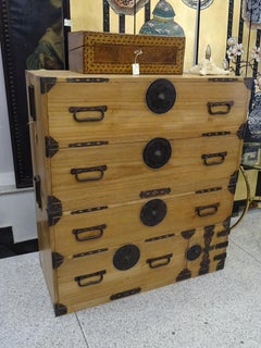 Taisho Japanese Chest of Drawers in Two Parts, 1912-1926