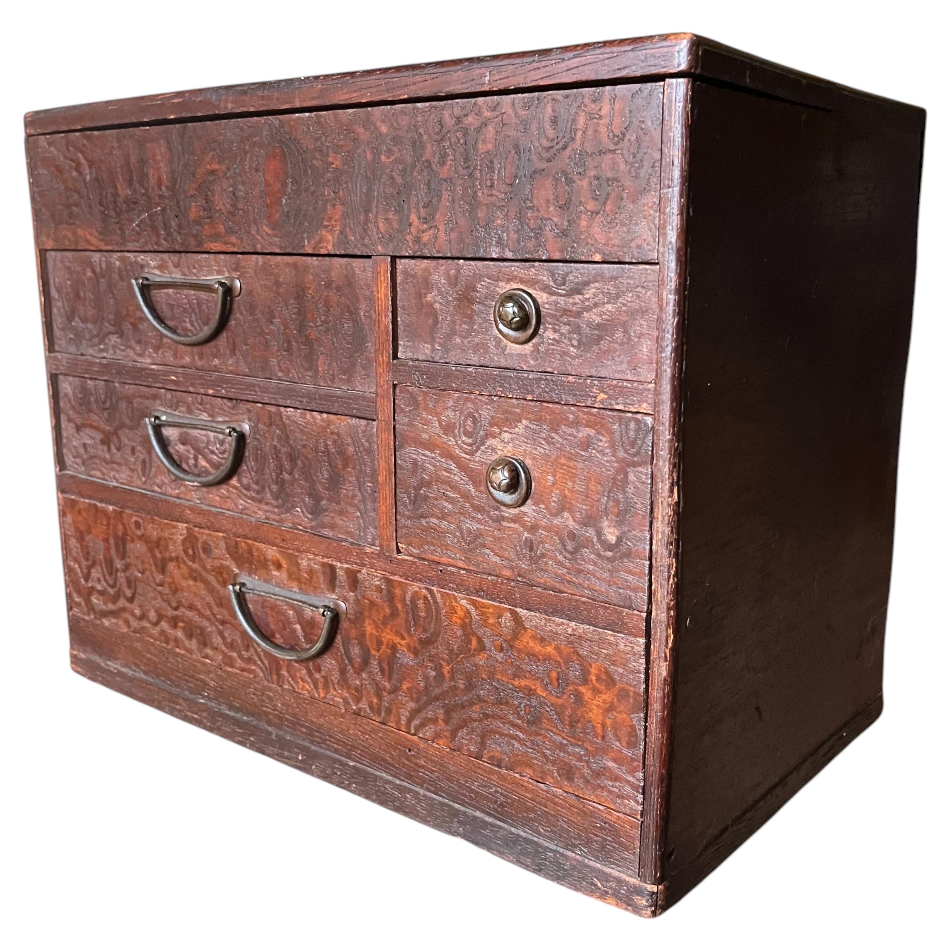 Taisho Japanese Miniature Tansu, Haribako, Presentation Box. For Sale