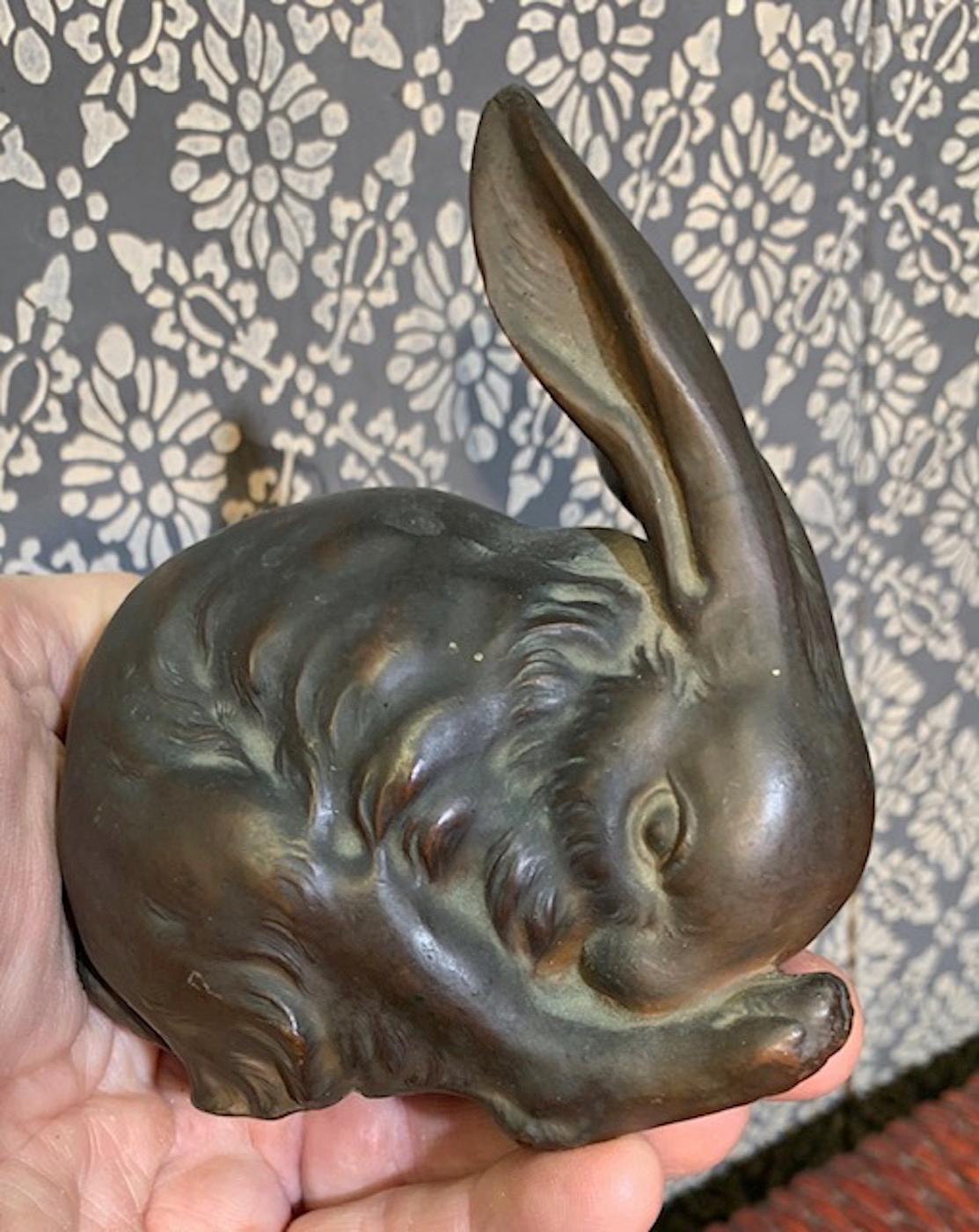 Cast Taisho Period '1912-1926' Japanese Bronze Rabbits For Sale