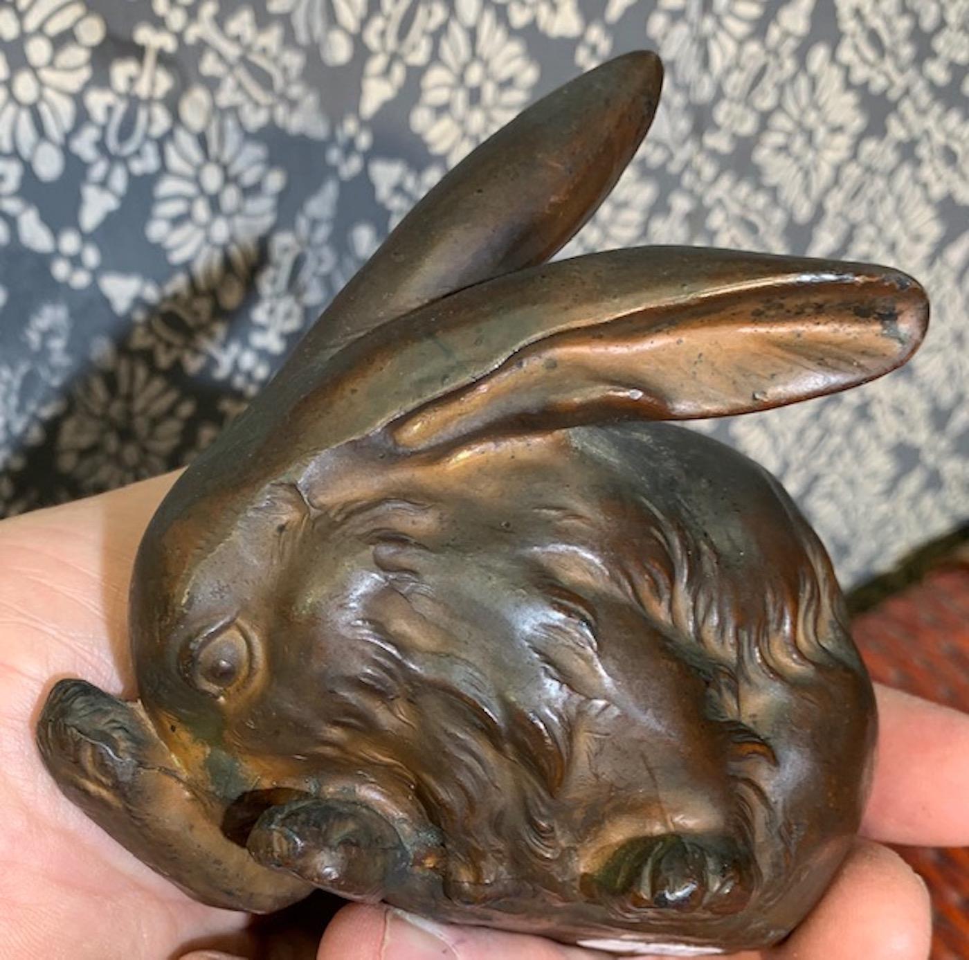 20th Century Taisho Period '1912-1926' Japanese Bronze Rabbits For Sale
