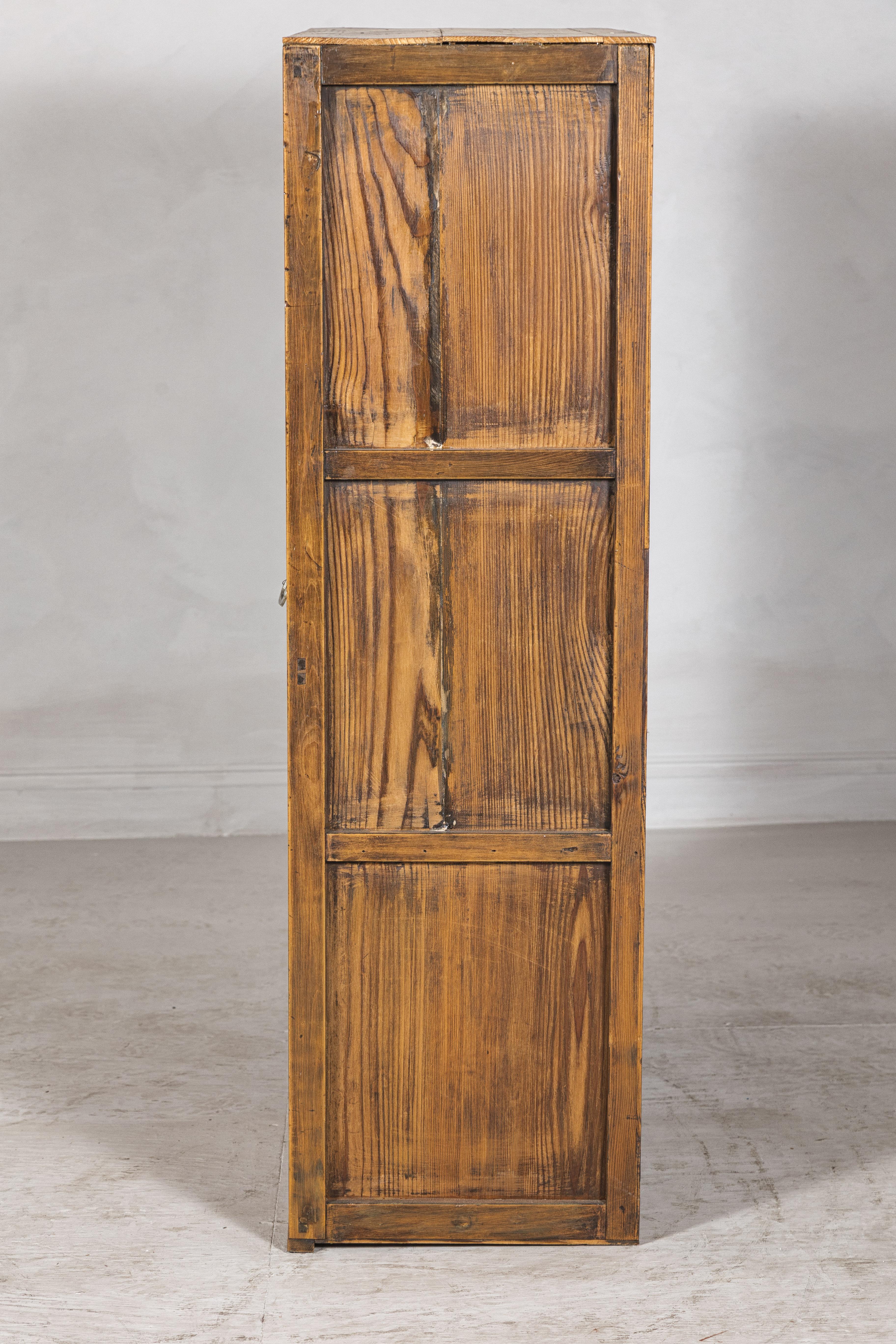 Taishō Period Japanese Mizuya Tansu Kitchen Chest in Sugi Wood with Sliding Door For Sale 9