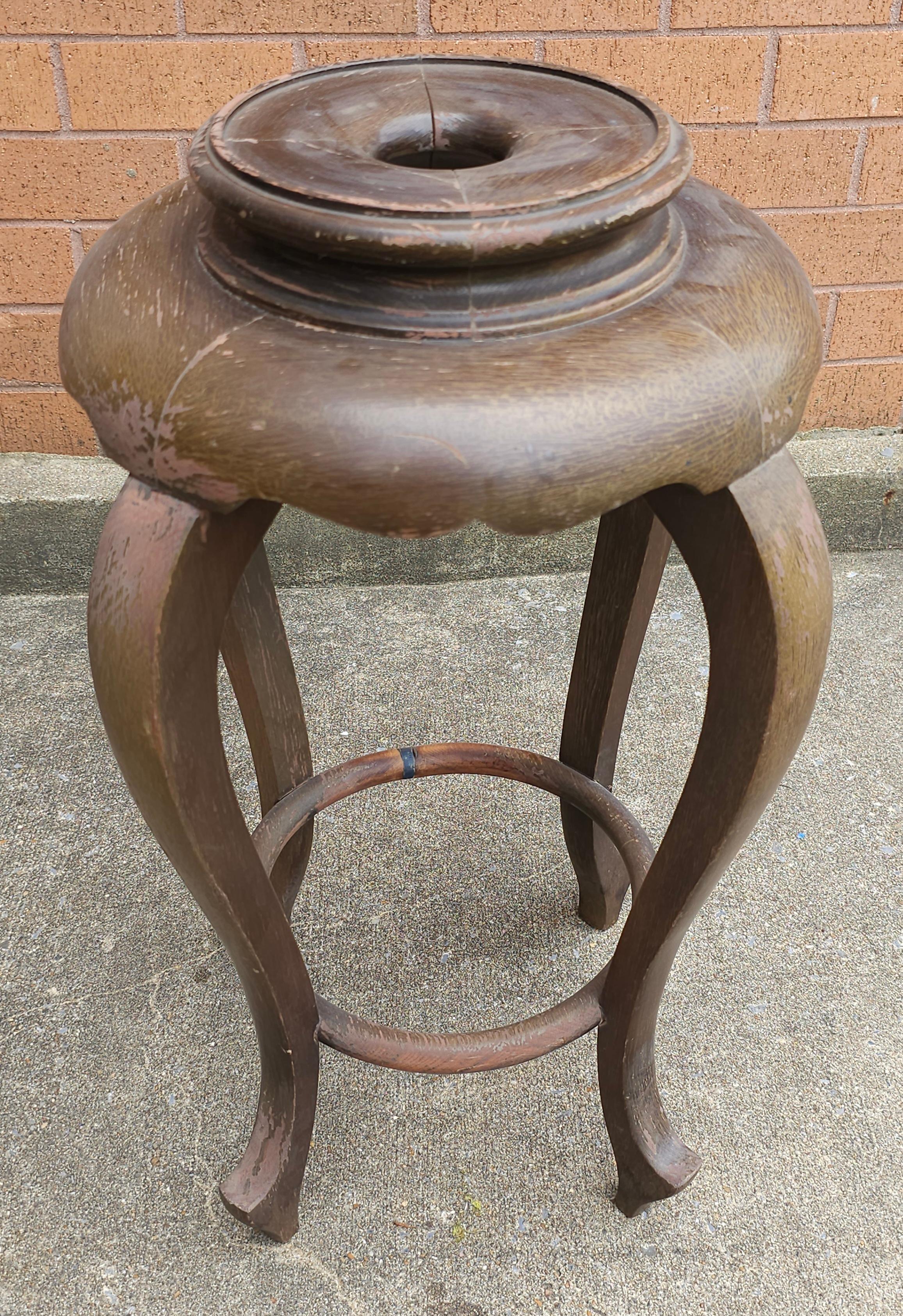 Hand-Crafted  Taisho Period Japanese Stained Wood Stand  For Sale