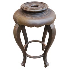 Taisho Period Japanese Stained Wood Stand