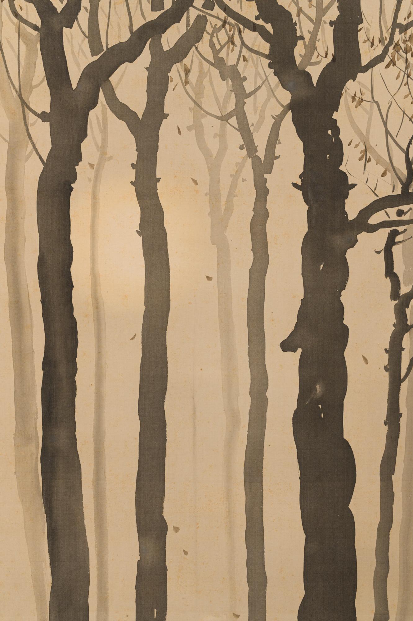 Japanese Taisho Period Scroll of Winter Trees