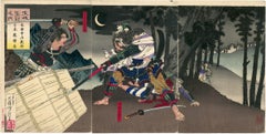 Antique Ôkubo Hikozaemon Protects the Hidden Shogun Triptych