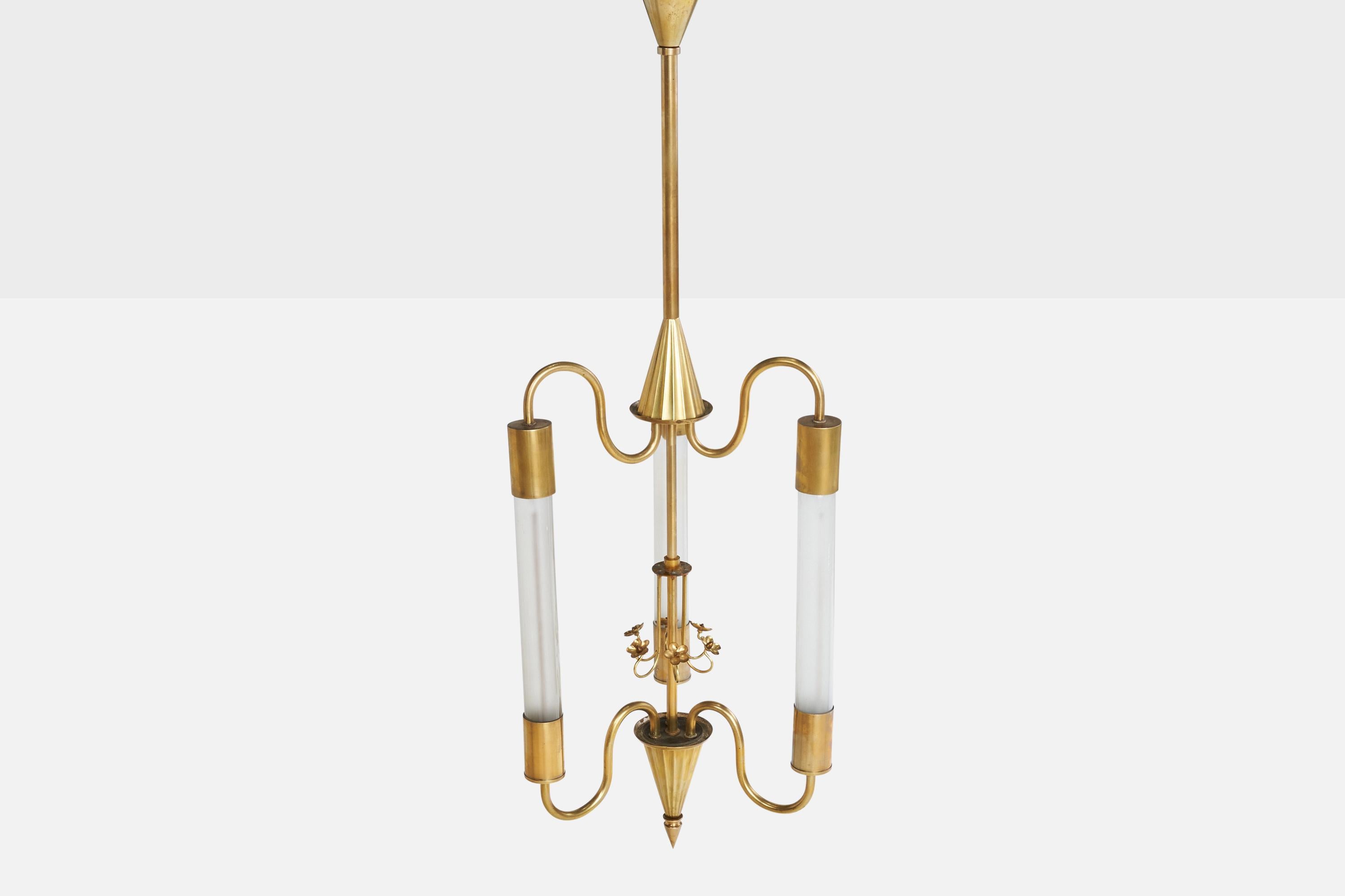 Taito Oy, Lampadario, Ottone, Finlandia, anni '30 In condizioni buone in vendita a High Point, NC