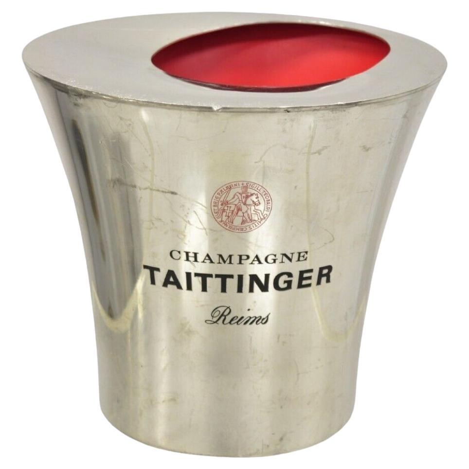 Seau à glace à champagne et champagne en aluminium poli de Reims par Etain en vente