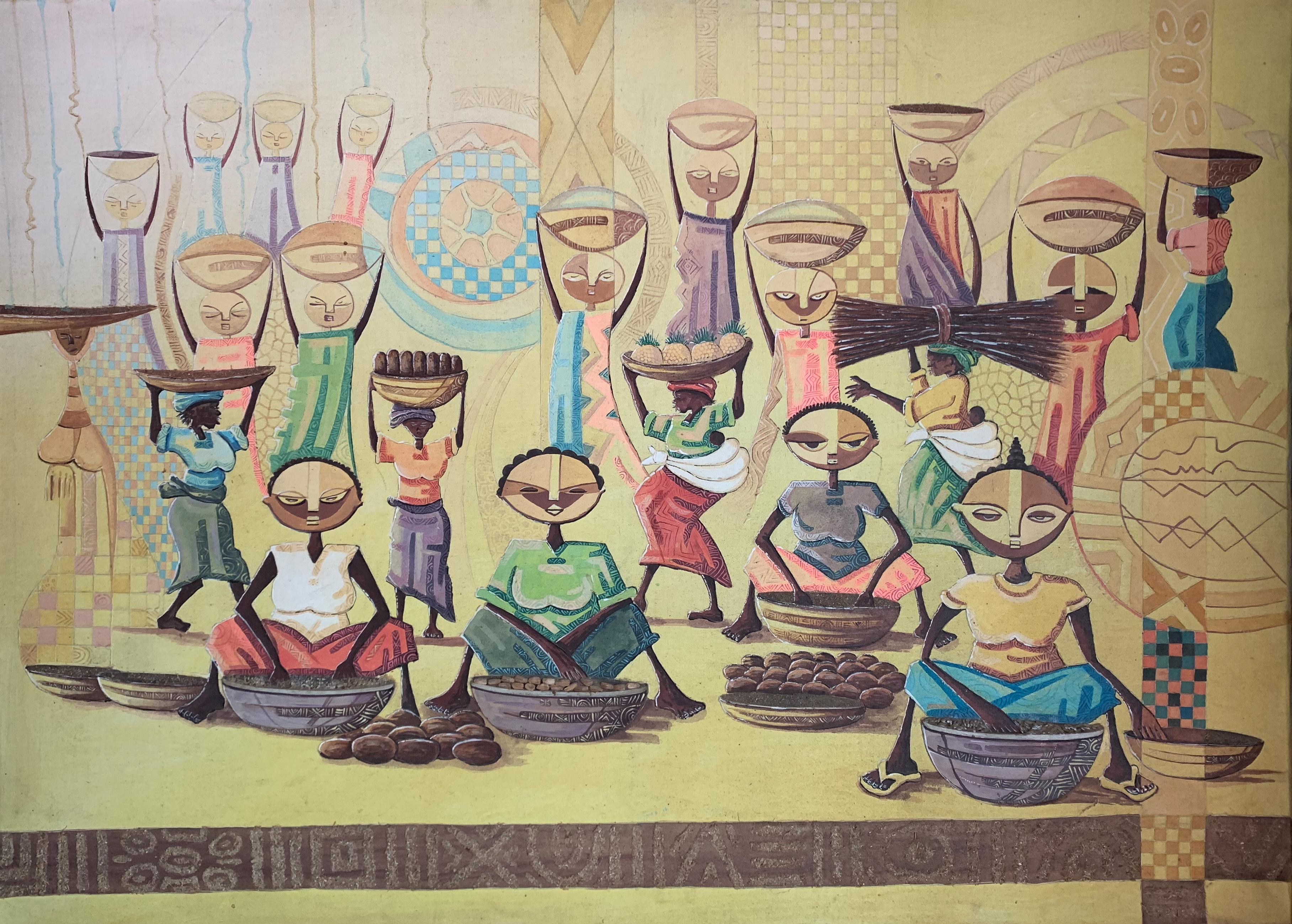 Taiwo Adeyeye Interior Painting - The Market Day
