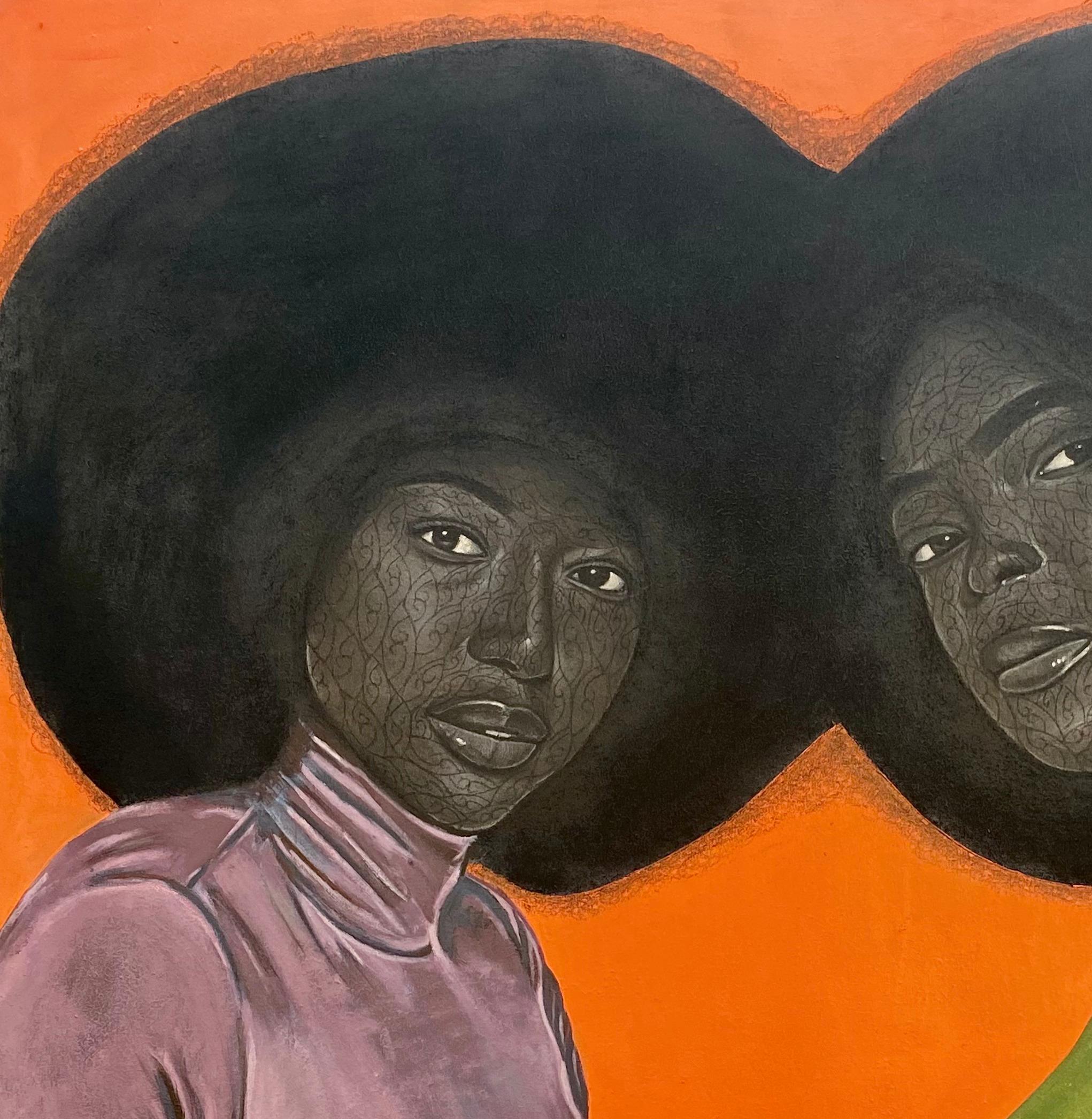 Un lien entre sœurs (Soul Sister 2) - Contemporain Mixed Media Art par Taiwo Odejinmi