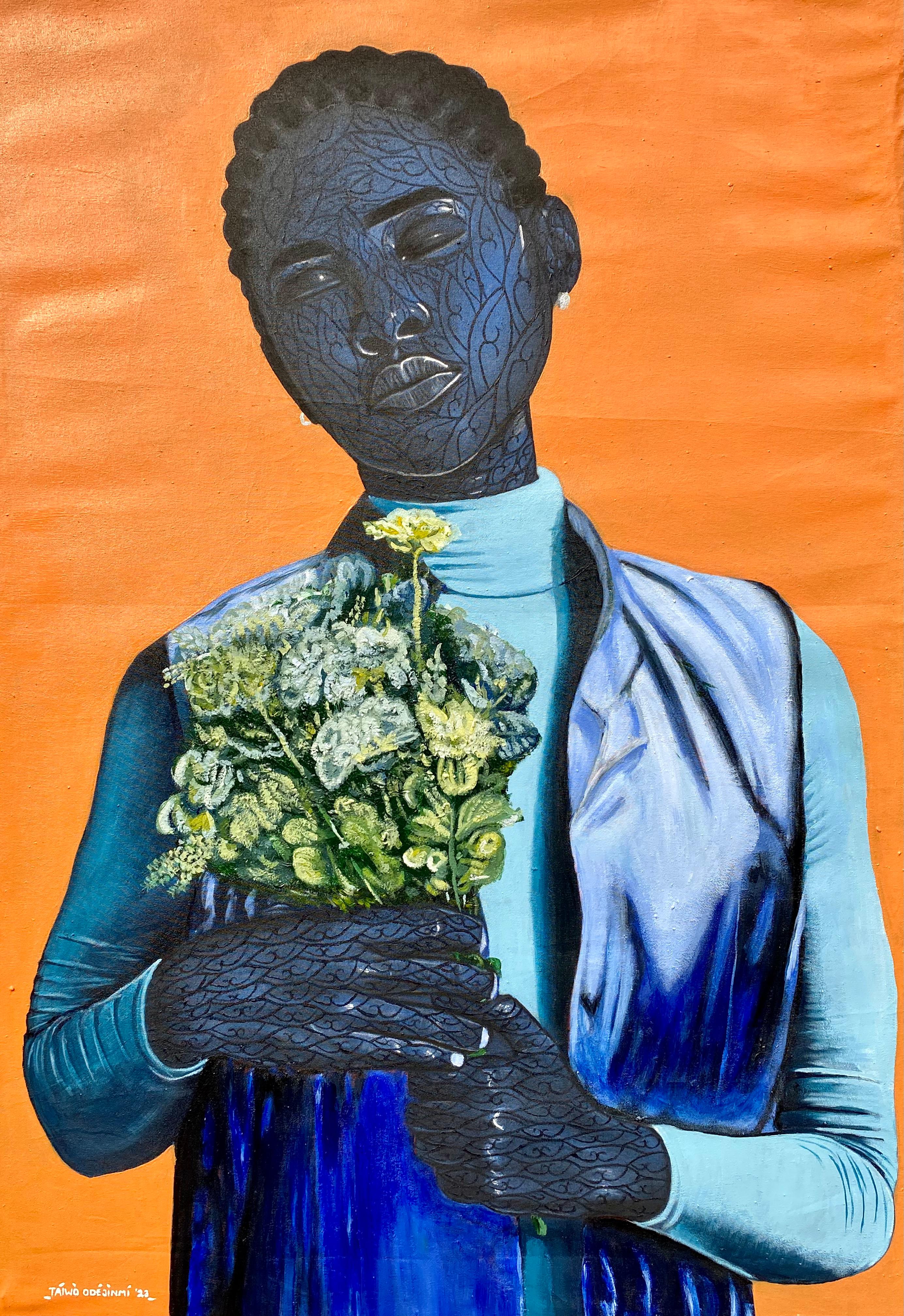 Taiwo Odejinmi Portrait Painting – Innerer Frieden