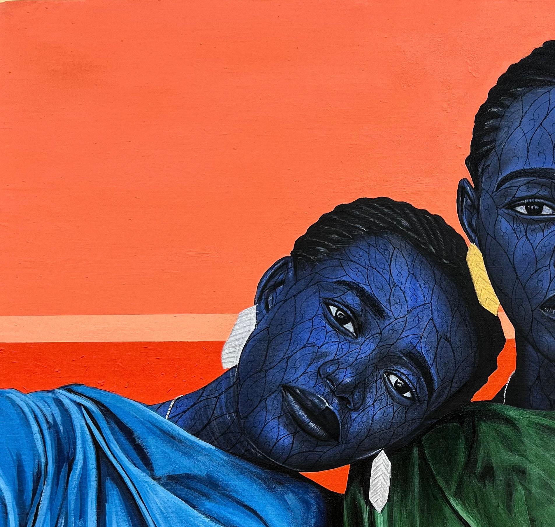 Shoulder to Lean On - Painting by Taiwo Odejinmi