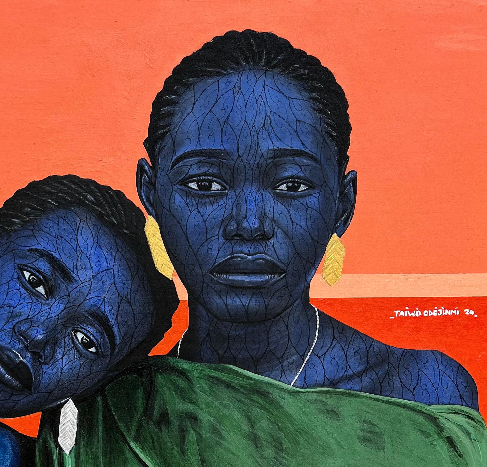 Shoulder to Lean On - Contemporary Painting by Taiwo Odejinmi