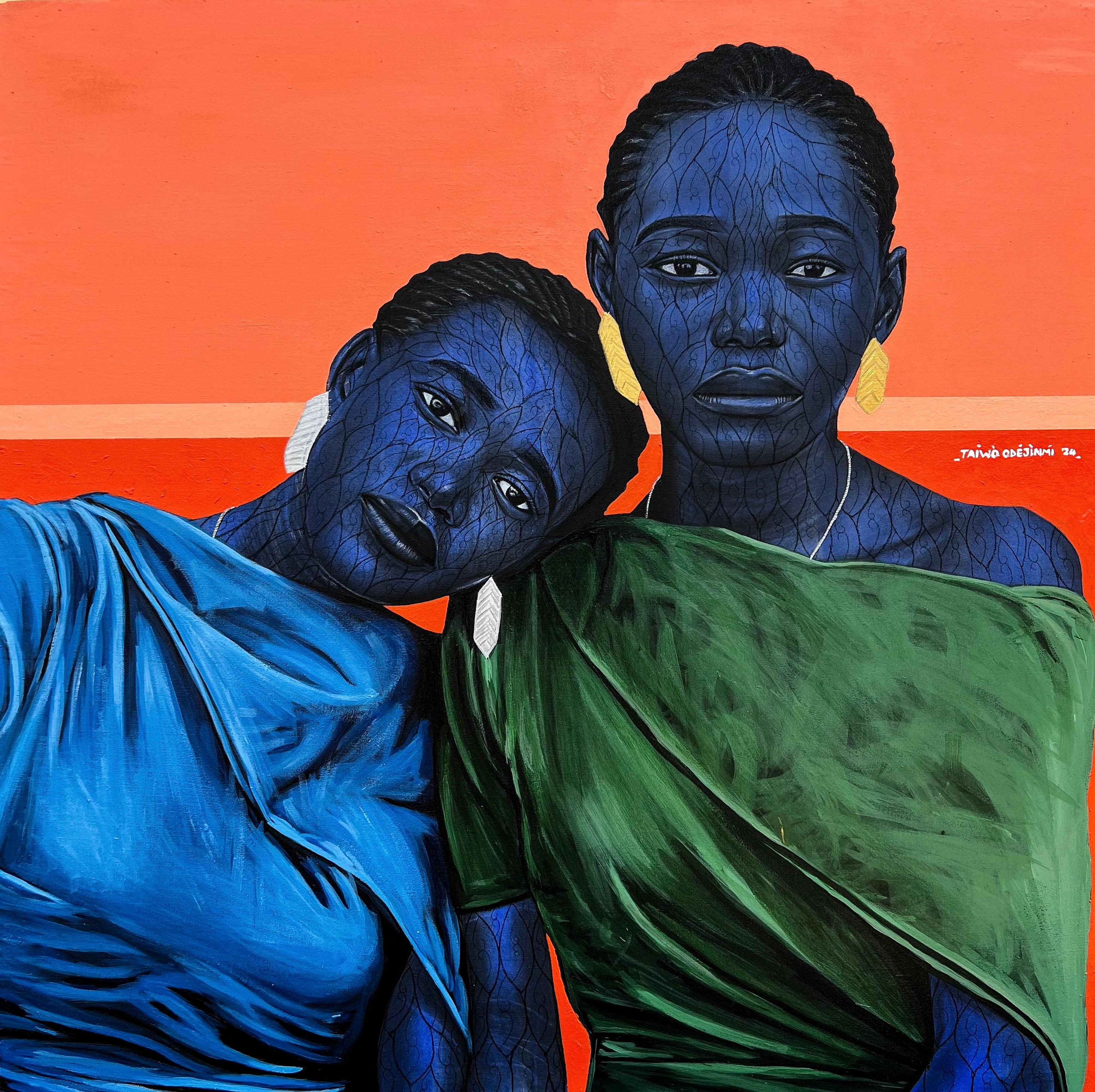 Taiwo Odejinmi Portrait Painting - Shoulder to Lean On