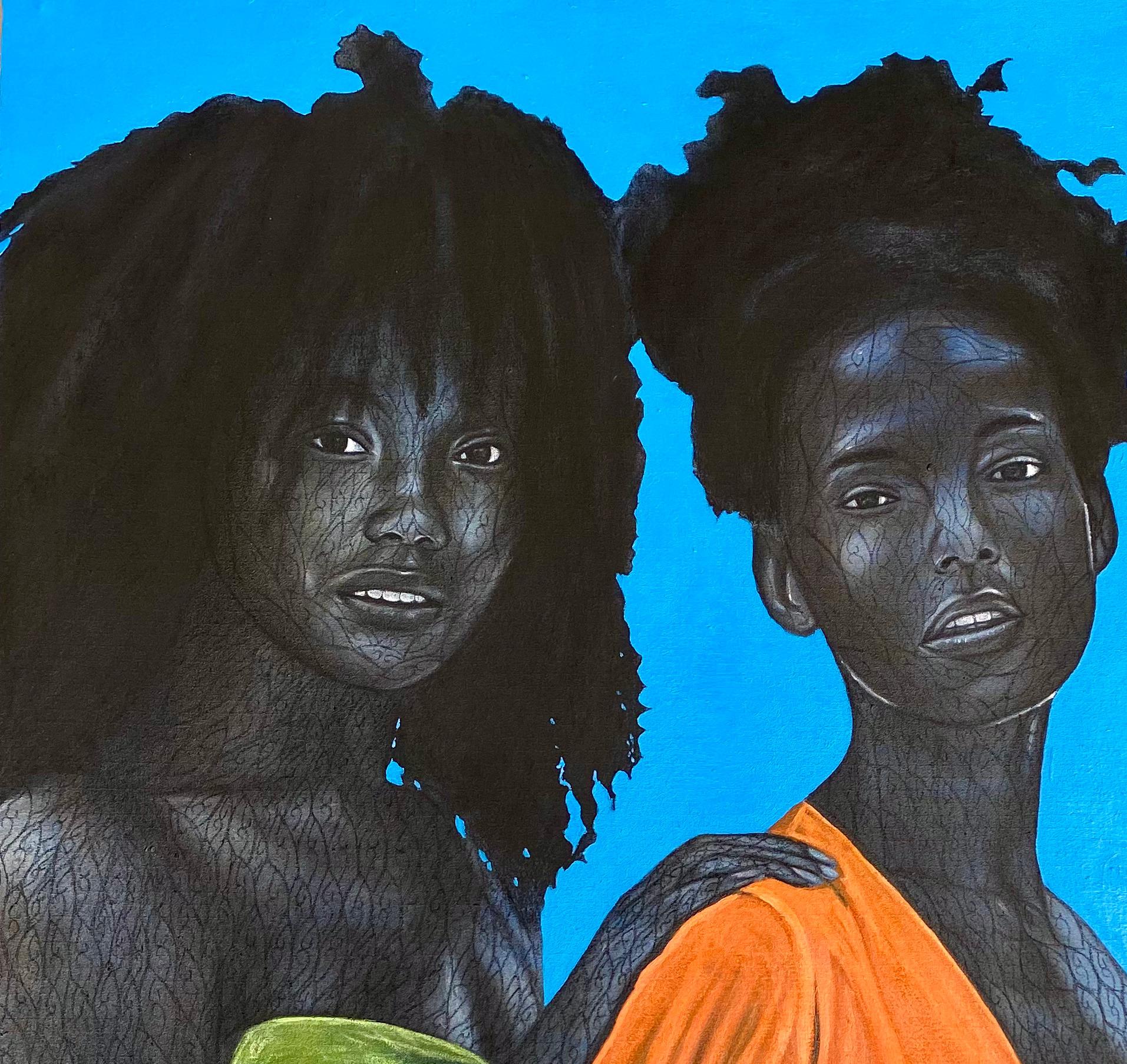 Sisterhood - Painting by Taiwo Odejinmi
