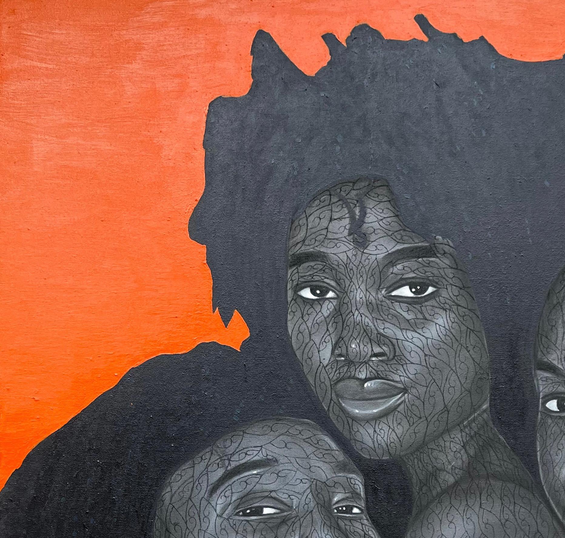Sisterhood (The Love We Share) 3 - Painting by Taiwo Odejinmi