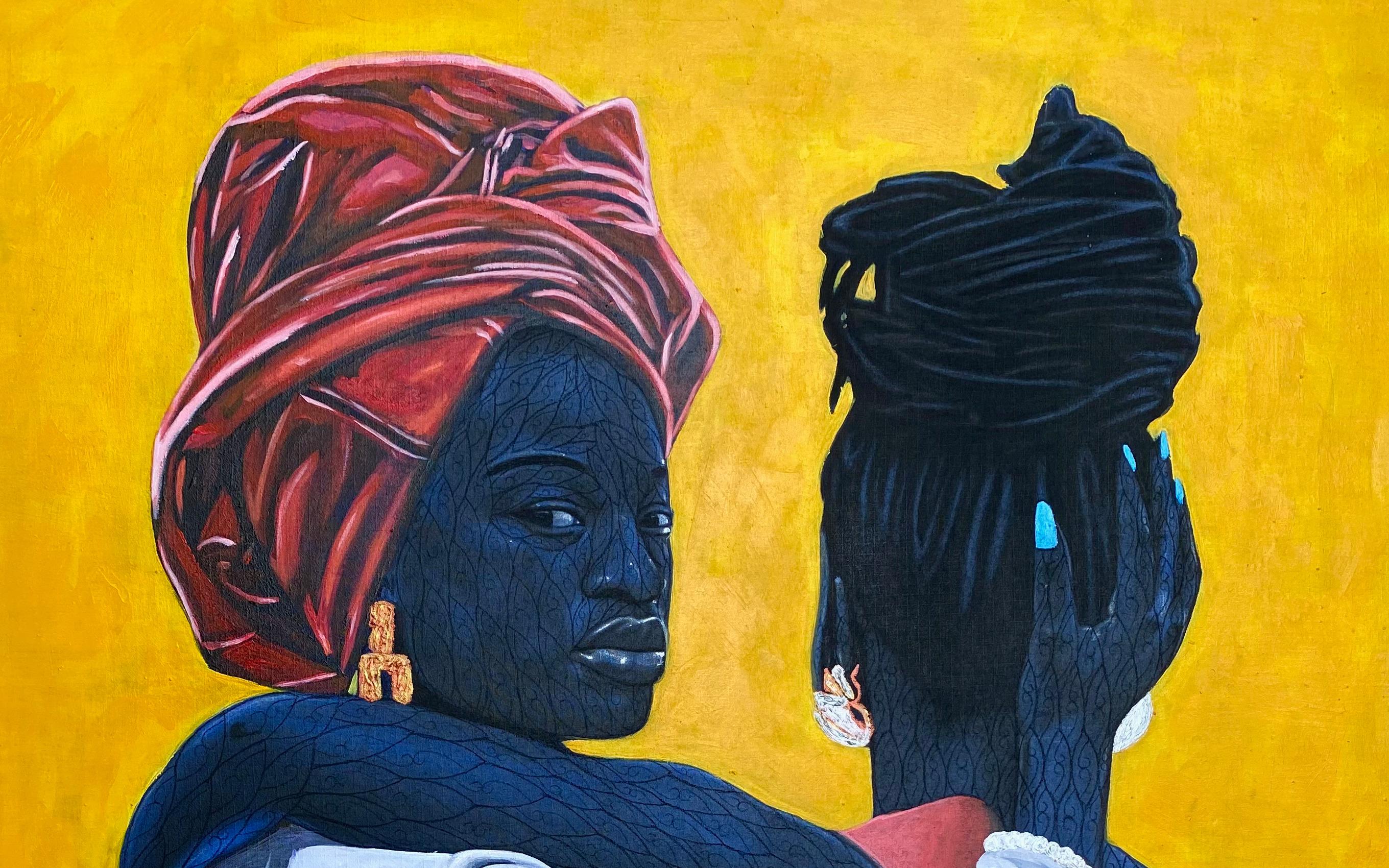 Sisterhood (The Love We Share) - Painting by Taiwo Odejinmi