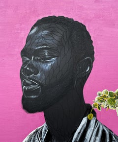 Thoughtful John: Contemporary Mixed Media Painting on Canvas